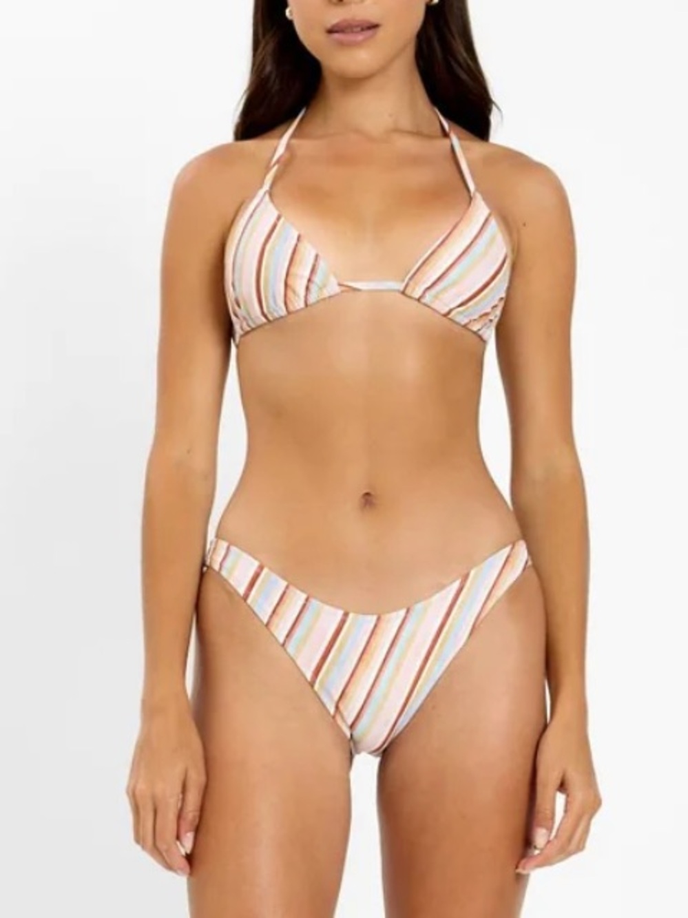 With Harper Lu Bikini in Blush Stripe